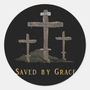Sticker Rond sauvegardé par grâce