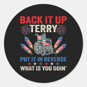 Sticker Rond Sauvegarder Terry Placez-Le Dans Les Feux D'Invers