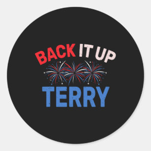 Sticker Rond Sauvegarder Terry Placez-Le Dans Les Feux D'Invers