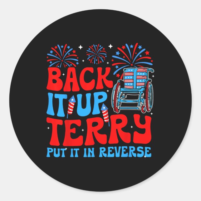 Sticker Rond Sauvegarder Terry Placez-Le En Reverse Firework 4e (Devant)