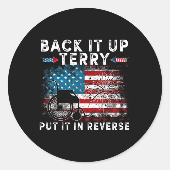Sticker Rond Sauvegarder Terry Placez-Le En Reverse Firework 4e (Devant)