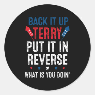 Sticker Rond Sauvegardez Terry Placez-Le En Reverse Fireworks F