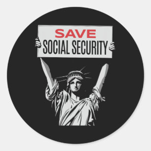 Sticker Rond Sauver la sécurité sociale - Statue de la Liberté