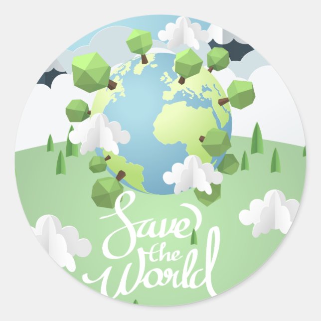 Sticker Rond sauver le monde (Devant)