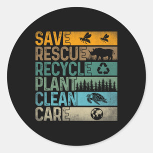 Sticker Rond Sauver les abeilles Secourir les animaux Recycler