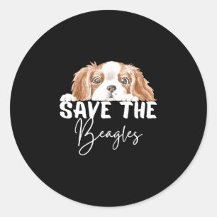 Sticker Rond Sauver les beagles fin animal pour hommes femmes