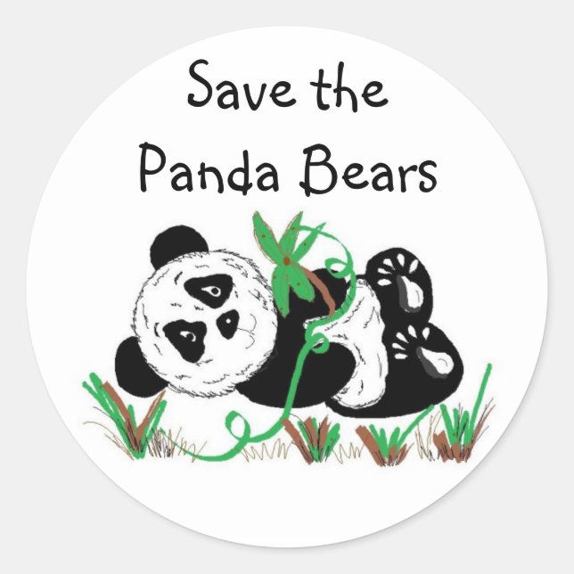 Sticker Rond Sauver les pandas (Devant)