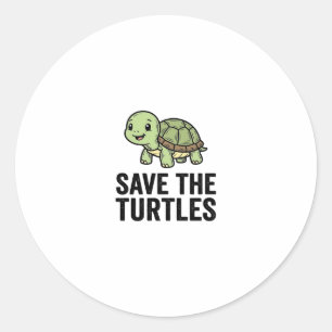 Sticker Rond Sauver Les Tortues Vintage Tortue Conservation T-S