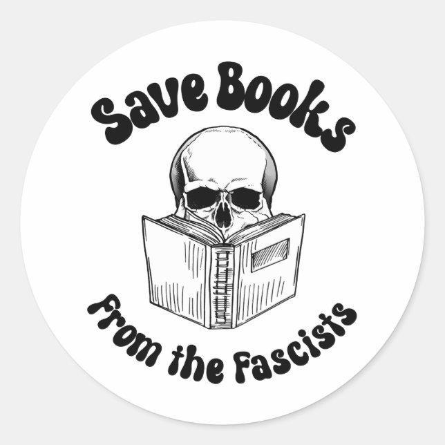 Sticker Rond Sauvez des livres des fascistes (Devant)