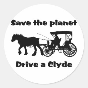 Sticker Rond Sauvez la commande de planète un Clyde