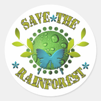 Sticker Rond Sauvez la forêt tropicale