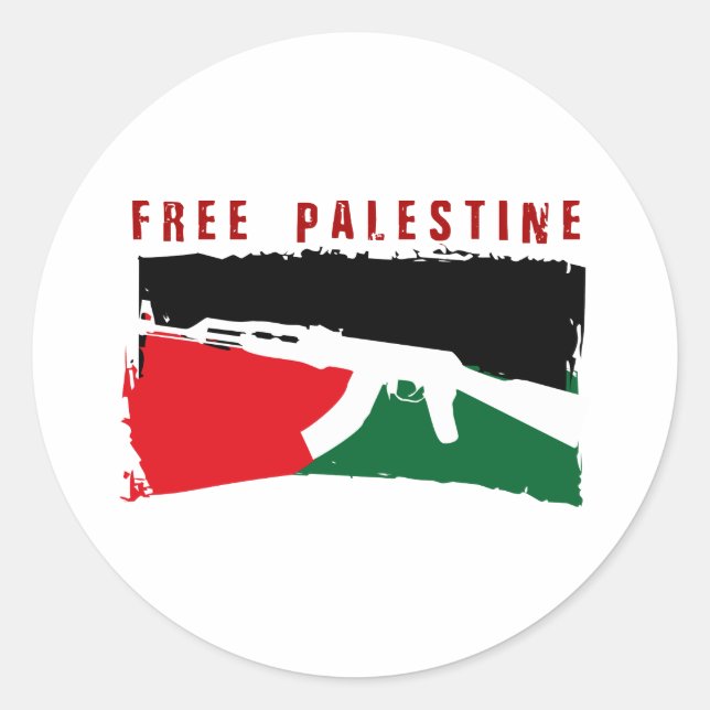 Sticker Rond Sauvez la Palestine (Devant)