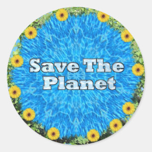 Sticker Rond Sauvez La Planète