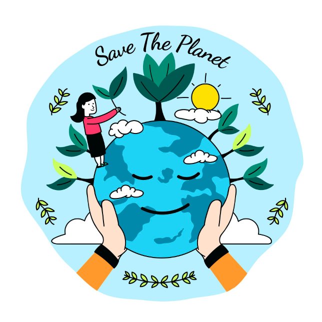 Sticker Rond Sauvez La Planète (Save The Planet Round Sticker!)