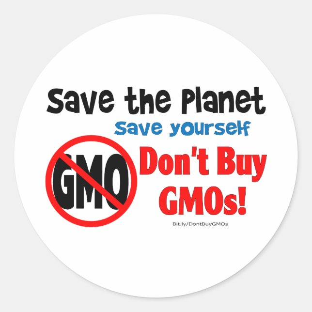 Sticker Rond Sauvez la planète, sauvez-vous : N'achetez pas les (Devant)