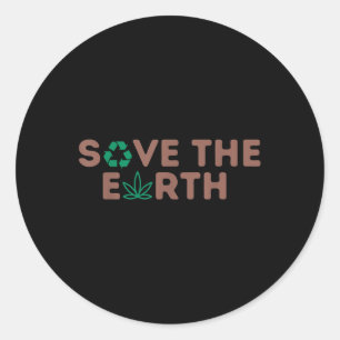 Sticker Rond Sauvez La Planète Terre Recycler La Terre De l'env
