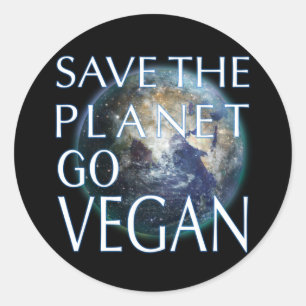 Sticker Rond Sauvez la planète Végone Chaque jour est Jour des 