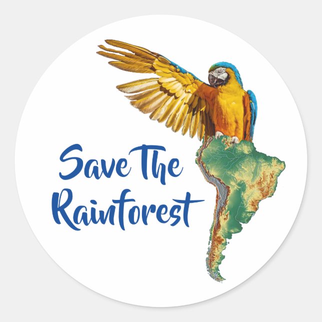 Sticker Rond Sauvez La Rainforest (Devant)