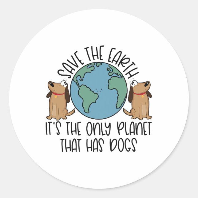Sticker Rond Sauvez la Terre (Devant)