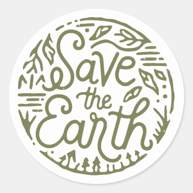 Sticker Rond Sauvez la terre (Devant)