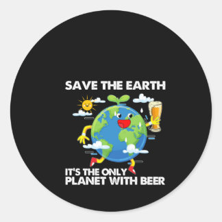 Sticker Rond Sauvez la Terre C'est la seule planète avec de la