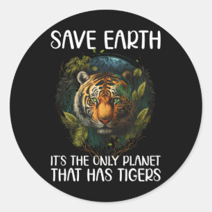 Sticker Rond Sauvez la Terre C'est la seule planète qui a des t