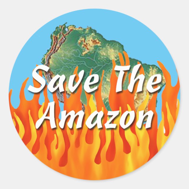 Sticker Rond Sauvez l'Amazonie (Devant)