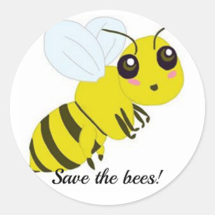 Sticker Rond Sauvez l'autocollant d'abeilles