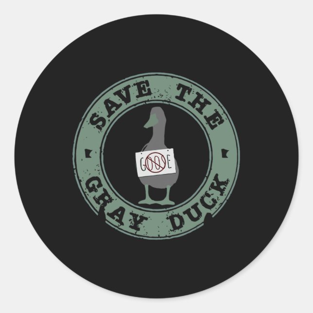 Sticker Rond Sauvez le canard gris drôle Animaux de Noël Ferme  (Devant)