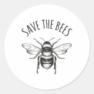 Sticker Rond Sauvez Le Jour des terres Des Abeilles Sauvez Notr