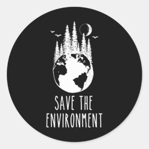 Sticker Rond Sauvez l'environnement Jour des terres Nature Faun