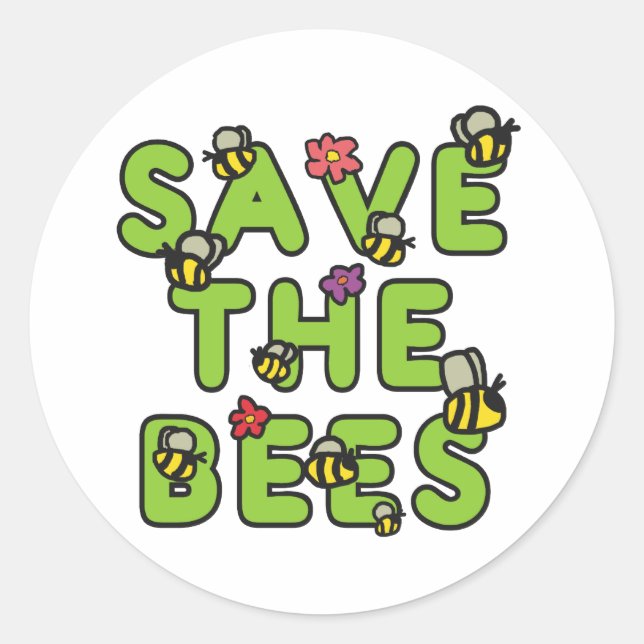 Sticker Rond Sauvez les abeilles (Devant)