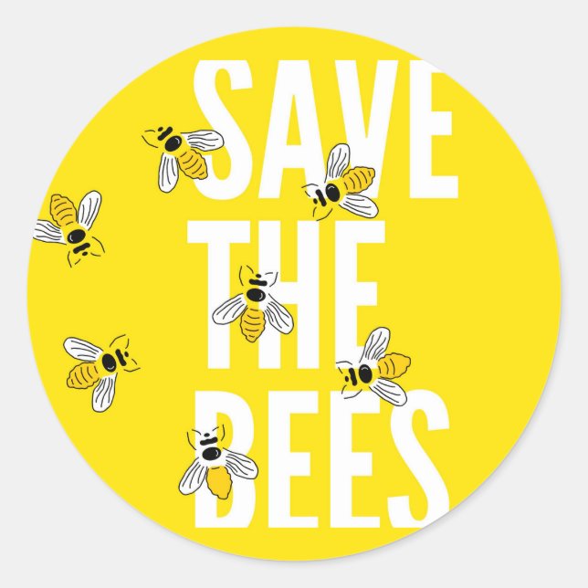 Sticker Rond Sauvez les abeilles (Devant)