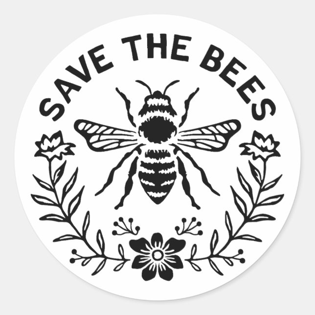Sticker Rond Sauvez les abeilles (Devant)