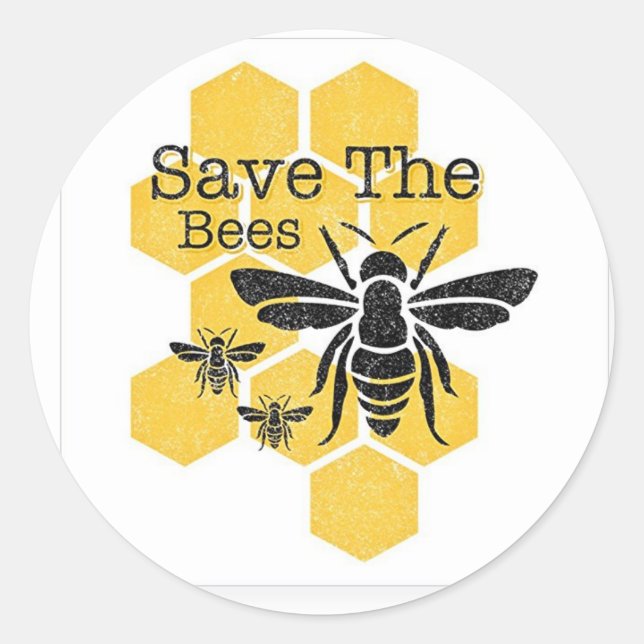 Sticker Rond Sauvez les abeilles (Devant)