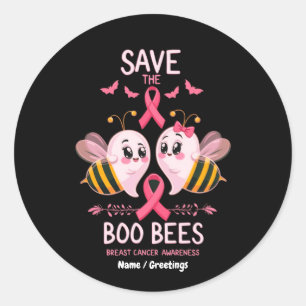 Sticker Rond Sauvez les abeilles Boo Cancer du sein Femmes Hall