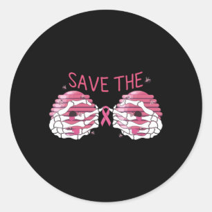 Sticker Rond Sauvez les abeilles Boo Cancer du sein Halloween F