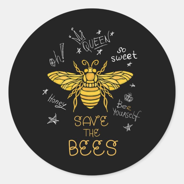 Sticker Rond Sauvez les abeilles Graffiti Apiary Chemise Bee Be (Devant)