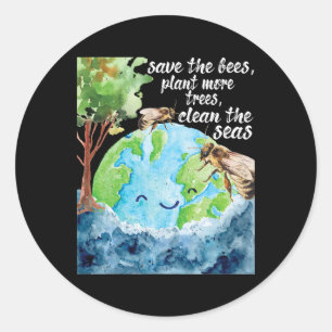 Sticker Rond Sauvez les abeilles - Jour des terres De l'environ