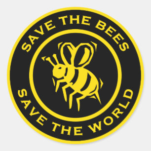 Sticker Rond Sauvez Les Abeilles Sauvez Le Monde