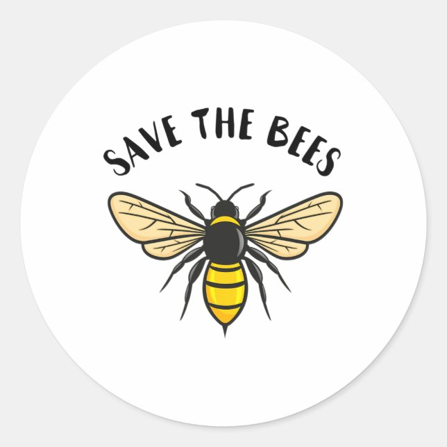 Sticker Rond Sauvez les abeilles Sauvez notre planète apiculteu (Devant)