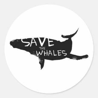 Sticker Rond Sauvez les baleines