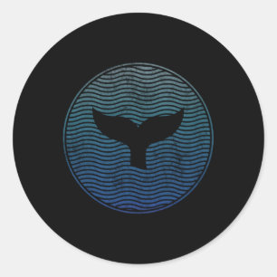 Sticker Rond Sauvez Les Baleines Animaux De Mer Er Whale Tail O