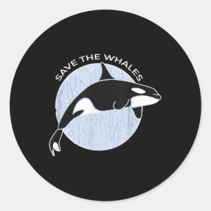 Sticker Rond Sauvez Les Baleines I Ocean De l'environnement Pro