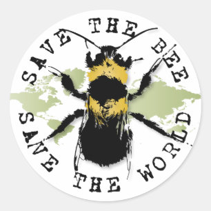 Sticker Rond Sauvez les économies d'abeille… le monde !