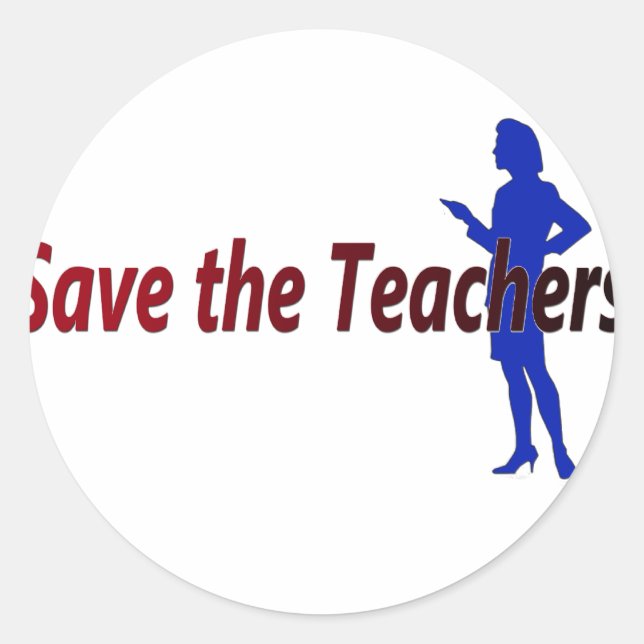 Sticker Rond Sauvez les enseignants (femmes) (Devant)