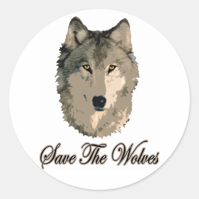 Sticker Rond Sauvez Les Loups (Devant)