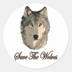 Sticker Rond Sauvez Les Loups