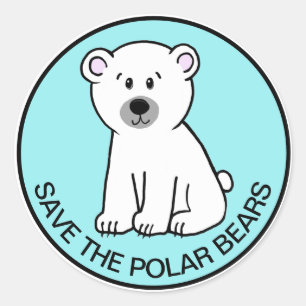 STICKER ROND SAUVEZ LES OURS BLANCS