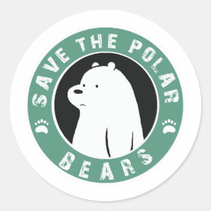 Sticker Rond Sauvez les ours polaires